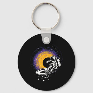 Surfing Astronaut - Galaxy Planets Space Spaceship Keychain