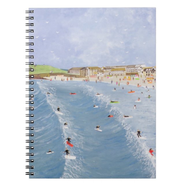 Surfing at Porthmeor Notebook (Front)