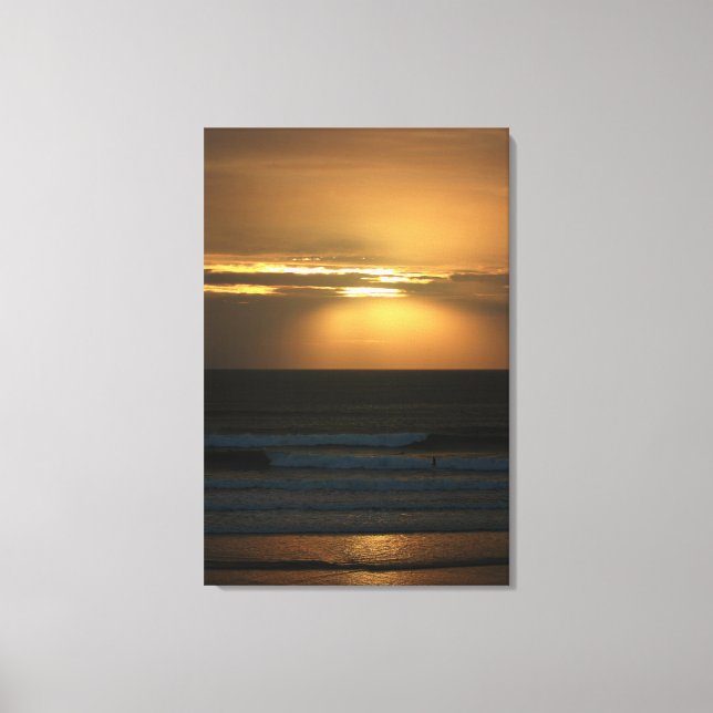 Surfing at Sunset Canvas Print (Front)