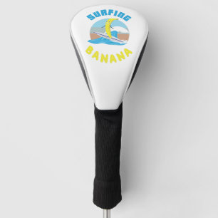Surfing banana surfboard fruit illustration ocean  golf head cover