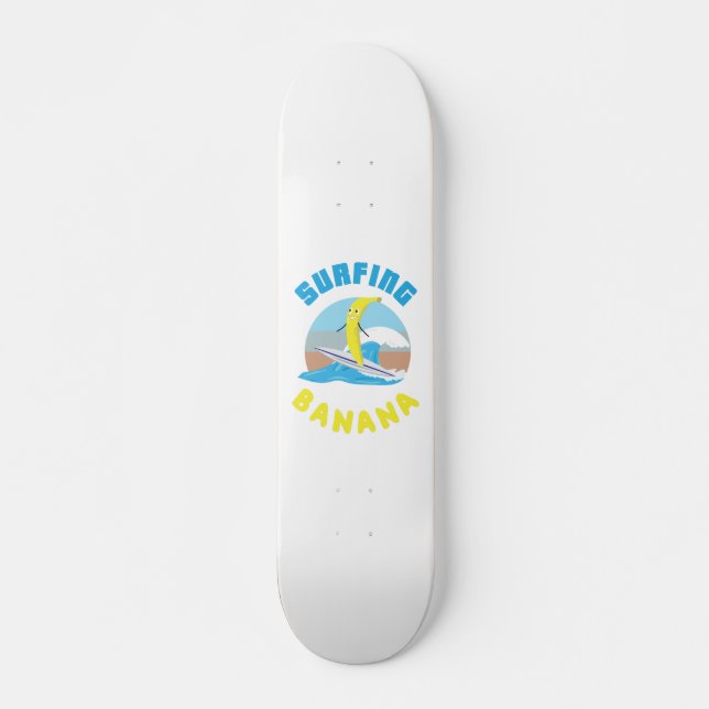 Surfing banana surfboard fruit illustration ocean  skateboard (Front)