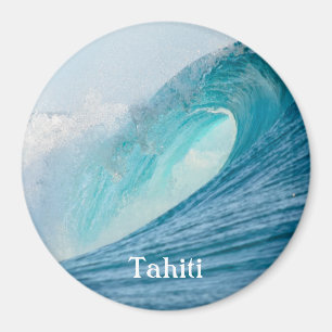 Surfing barrel wave breaking text magnet
