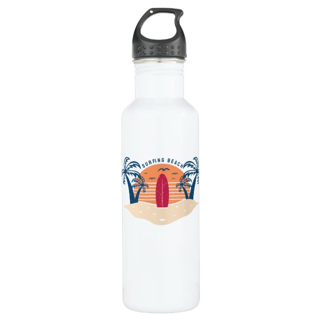 Surfing Beach 710 Ml Water Bottle (Front)