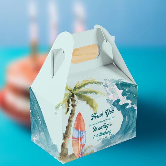 Surfing beach nautical beach tropical party  favor box (Creator Uploaded)