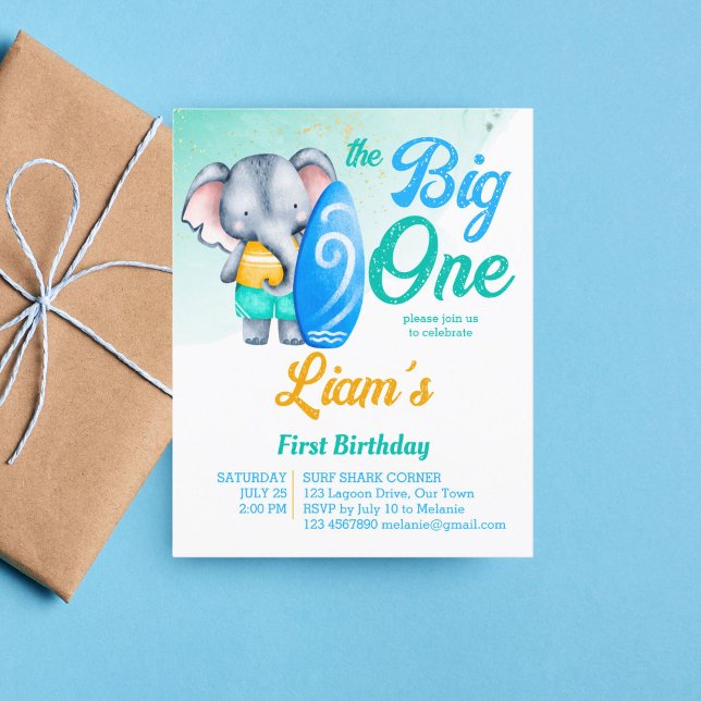 Surfing beach ocean summer birthday budget invite (Creator Uploaded)