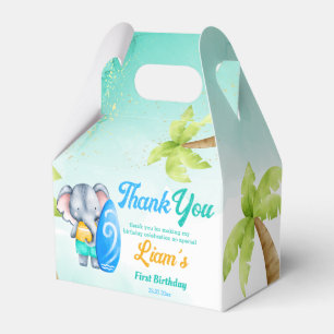 Surfing beach ocean tropical summer birthday favor box