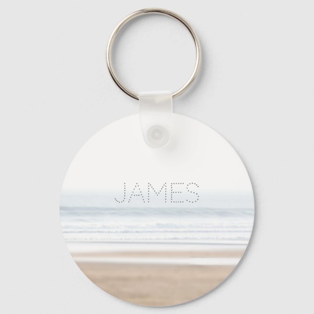 Surfing beach personalised keychain (Front)