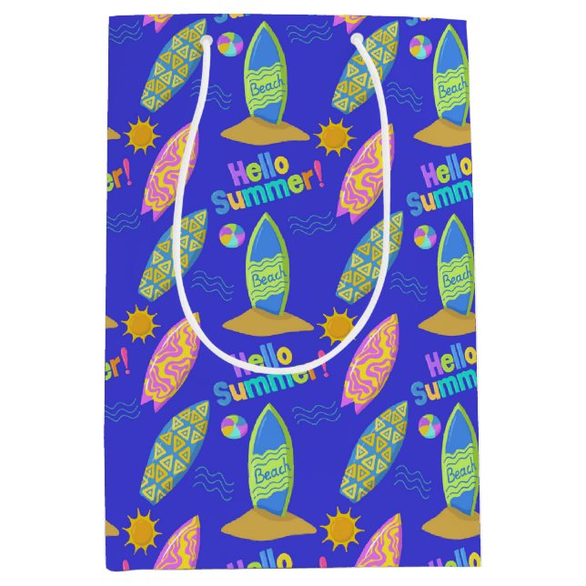 Surfing Beach Summer Medium Gift Bag (Front)