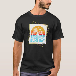 Surfing Beach Summer Vacation Palm Trees Ocean Sur T-Shirt