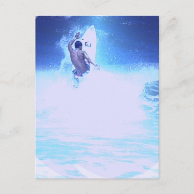 Surfing Big Waves Postcard (Front)