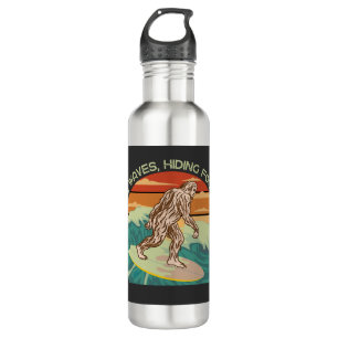 Surfing Bigfoot Hunting Waves Hiding Footprints 710 Ml Water Bottle
