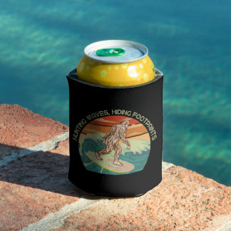 Surfing Bigfoot Hunting Waves Hiding Footprints Can Cooler