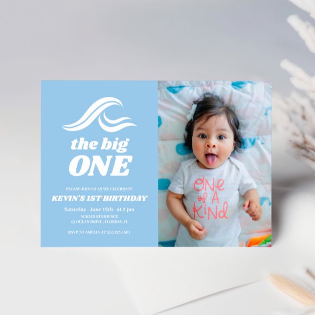 Surfing Birthday , The Big One Photo Invitation (Creator Uploaded)