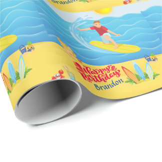 Surfing Birthday     Wrapping Paper