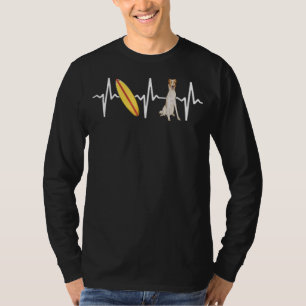 Surfing Borzoi Heartbeat Dog T-Shirt