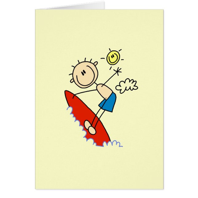 Surfing Boy Stick Figure (Front)