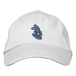 Surfing Bunny Embroidered Baseball Cap
