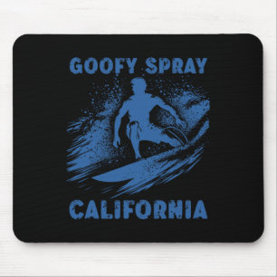Surfing California Funny Goofy Foot Graphic Surfer Mouse Pad