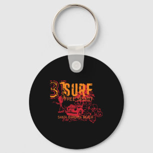 Surfing California Santa Rra Surfer Gift Women Men Keychain