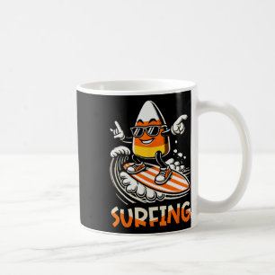 Surfing Candy Corn Funny Halloween Design  Coffee Mug
