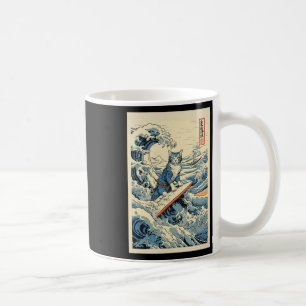 Surfing Cat Hokusai Great Wave Off Kanagawa Japane Coffee Mug