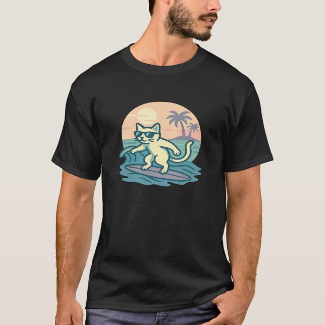Surfing Cat T-Shirt (Front)
