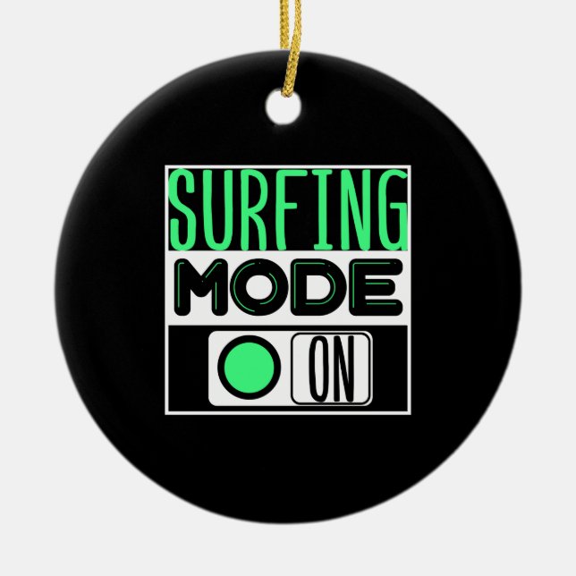 Surfing  ceramic ornament (Front)