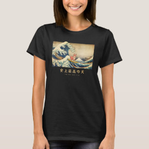 Surfing Clear Red Corgi Kanagawa Wave Japanese Dog T-Shirt