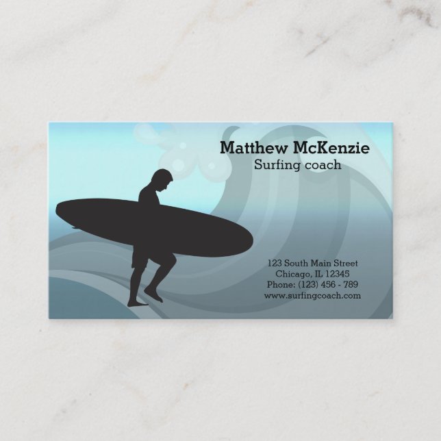 Surfing coach business card (Front)