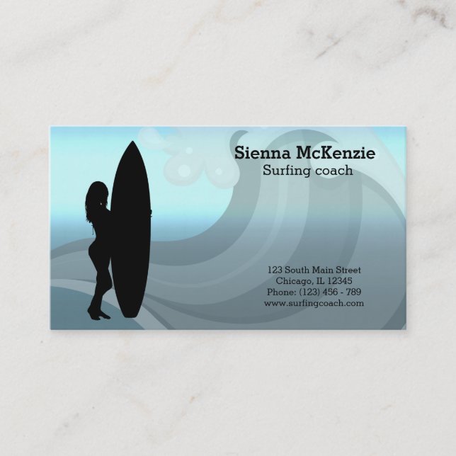 Surfing coach business card (Front)