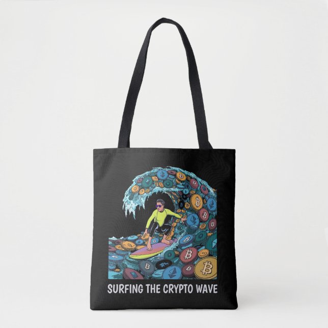 Surfing Crypto Tote Bag (Front)