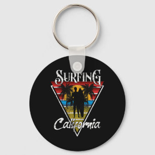 Surfing Dad California Beaches Surf Cali Beach Bum Keychain