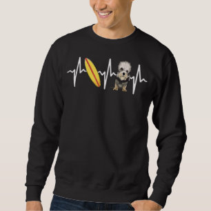 Surfing Dandie Dinmont Terrier Heartbeat Dog Sweatshirt