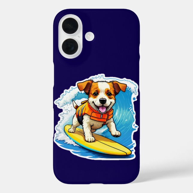 Surfing Dog iPhone Case (Back)