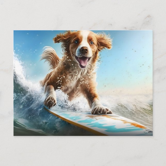 Surfing Dog Postcard (Front)