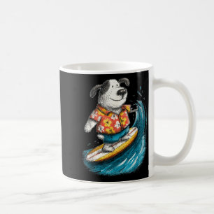 Surfing Dog Tropical Aloha Shirt Wave Rider Coffee Mug