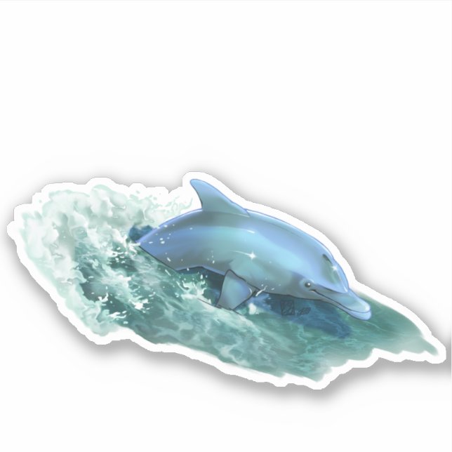 Surfing Dolphin Hurricane Relief Charity Sticker (Front)