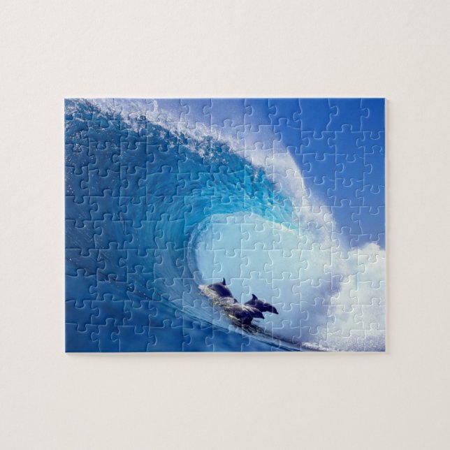 Surfing Dolphins Jigsaw Puzzle (Horizontal)