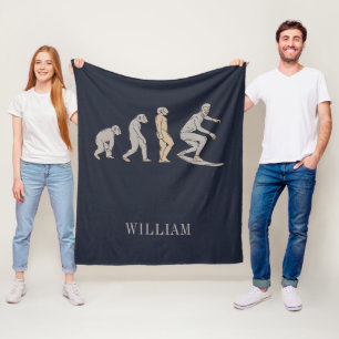 Surfing Evolution Surf Board Fleece Blanket