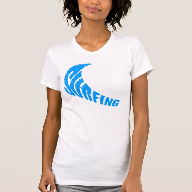 Surfing female customizable T-Shirt (Front)