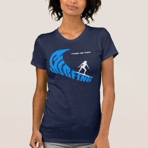 Surfing female customizable T-Shirt