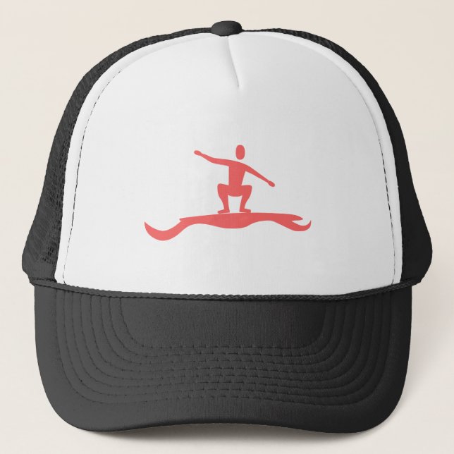 Surfing Figure - Tropical Pink Trucker Hat (Front)