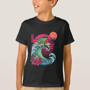 Surfing Frog Japanese Wave For Summer Vacation Lov T-Shirt