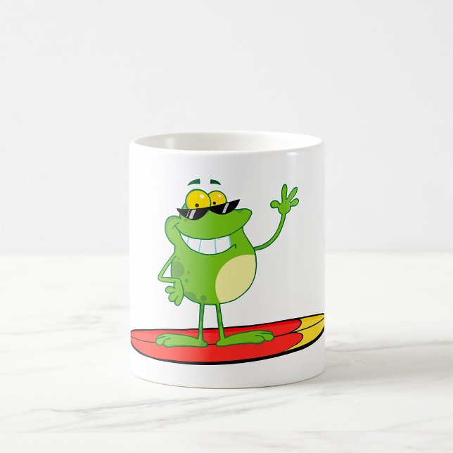 Surfing Frog Wearing Sunglasses Coffee Mug (Creator Uploaded)
