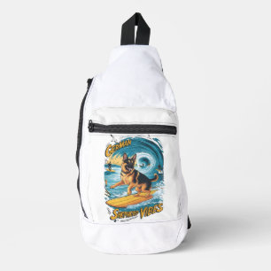Surfing German Shepherd Sling Bag