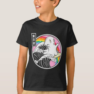 Surfing Ghost Japan Kanagawa Wave Kawaii Anime Vap T-Shirt