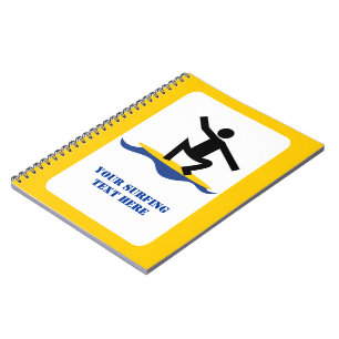 Surfing gifts, surfer on his surfboard custom notebook