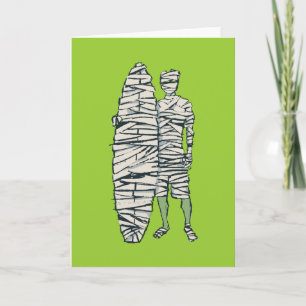 Surfing Halloween Mummy Card