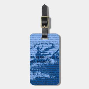 Surfing Hawaii Cutback Hawaiian Luggage Tags