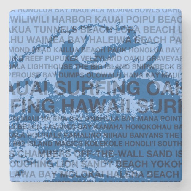 Surfing Hawaii Cutback Hawaiian Tiki Bar Coaster (Front)